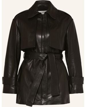 Nour Hammour Trench-Jacke PRIYA aus Leder - Schwarz