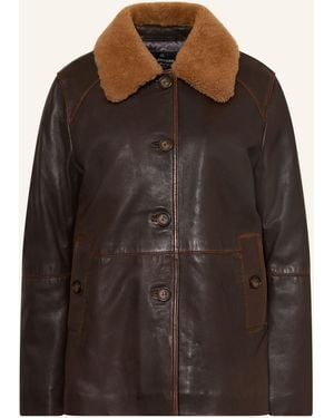 Milestone Lederjacke MSNOUR mit abnehmbarem Kragen - Braun