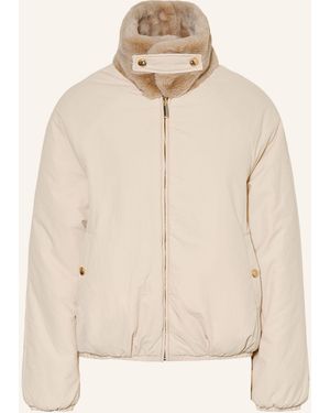 Maje Blouson mit Kunstfell zum Wenden - Natur