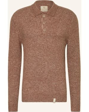 COLOURS & SONS Strick-Poloshirt - Braun