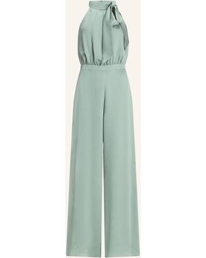 Swing Jumpsuit aus Satin mit Schluppe - Grün