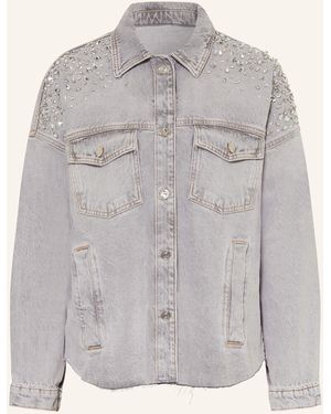 Liu Jo Jeansjacke mit Schmucksteinen - Grau