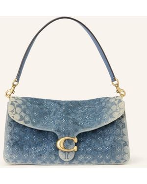 COACH Schultertasche TABBY 36 mit Schmucksteinen - Blau
