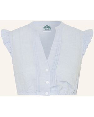 hammerschmid Dirndlbluse ANNI mit Rüschen - Blau
