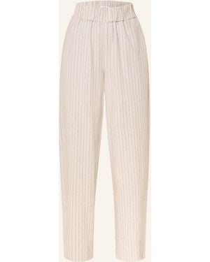 SELECTED Marlenehose mit Leinen - Natur