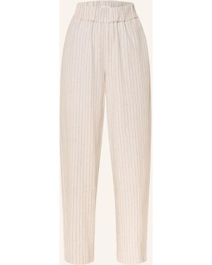SELECTED Marlenehose mit Leinen - Natur