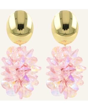 LOTT.gioielli Ohrhänger SOLEA CE GB THICK OVAL CRYSTAL SEQUINS PINK HOLO by GLAMBOU