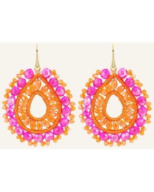LOTT.gioielli Ohrhänger VOS CE SI OPEN DROP S IRR. STONES ORANGE/FUCHSIA #01-MG by GLAMBOU - Pink