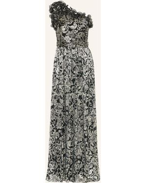 Adrianna Papell One-Shoulder-Kleid mit Glitzergarn und Volants - Weiß