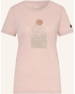 Super.natural Funktionsshirt PREIKESTOLEN CLIFFS mit Merinowolle - Pink