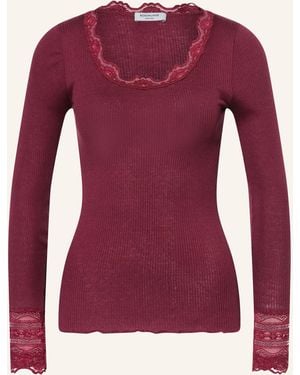 Rosemunde Longsleeve BENITA aus Seide mit Spitze - Lila