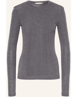 Rohe Longsleeve aus Merinowolle - Grau