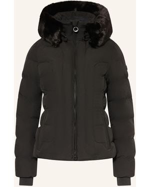 Wellensteyn Steppjacke BELVITESSE SHORT mit abnehmbarem Kunstpelz - Schwarz