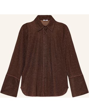 Oséree Hemdbluse LUMIERE mit Glitzergarn - Braun