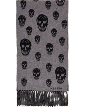 McQueen Schal mit Cashmere - Grau