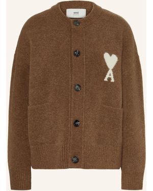 Ami Paris Strickjacke mit Alpaka - Braun