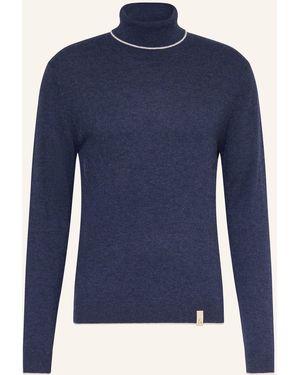 COLOURS & SONS Rollkragenpullover mit Merinowolle - Blau