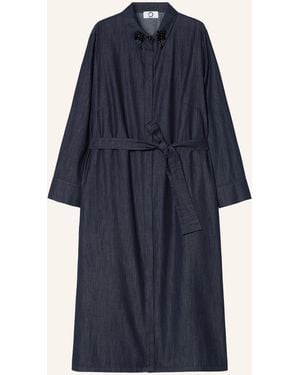 Marina Rinaldi Hemdblusenkleid RIGA in Jeansoptik mit Schmuckperlen - Blau