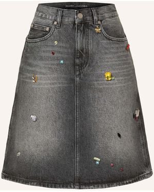 Marc Jacobs Jeansrock mit Schmucksteinen - Grau