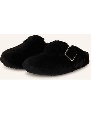 1774 BIRKENSTOCK Pantoletten BOSTON SHEARLING - Schwarz