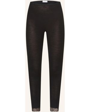 Hanro Leggings WOOLEN LACE mit Seide - Schwarz