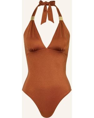 Heidi Klein Neckholder-Badeanzug UZES SLIDER - Braun