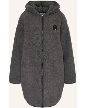 DKNY Damen-Bademantel CHILL IN STYLE mit Kapuze - Grau