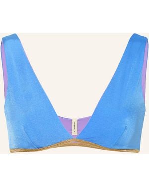 MYMARINI Bralette-Bikini-Top SHINE zum Wenden - Blau
