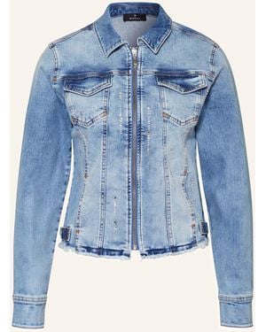 Monari Jeansjacke mit Schmucksteinen - Blau