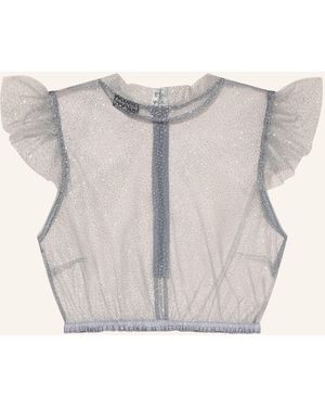 KINGA MATHE Dirndlbluse HEIKI mit Glitzergarn - Grau
