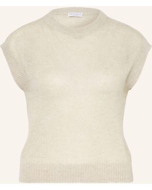 Brunello Cucinelli Pullunder mit Mohair und Glitzergarn - Natur