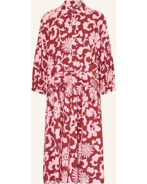Essentiel Antwerp Oversized-Hemdblusenkleid JEA mit 3/4-Arm - Rot