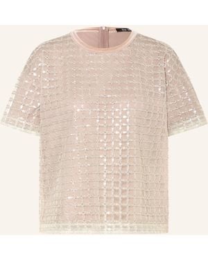 MARC AUREL Blusenshirt aus Mesh mit Pailletten - Natur