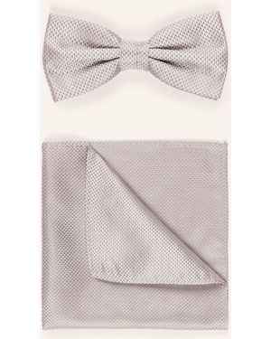 Prince BOWTIE Set: Fliege und Einstecktuch - Grau