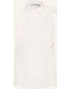 Max Mara Blusentop FUNE aus Seide mit Schluppe - Natur