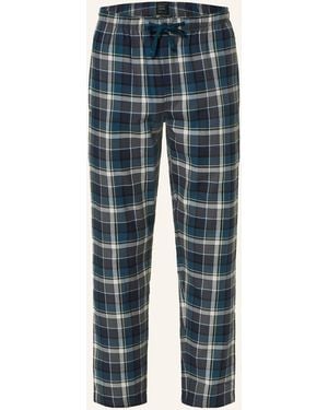Schiesser Schlafhose MIX+RELAX aus Flanell - Blau