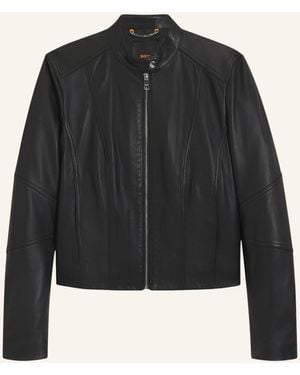BOSS Lederjacke C_SALESTE1 Regular Fit - Schwarz