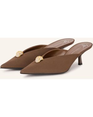 Giuseppe Zanotti Mules RAQUEL mit Schmucksteinen - Natur