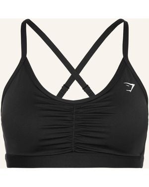 GYMSHARK Sport-BH RUCHED SPORTS - Schwarz