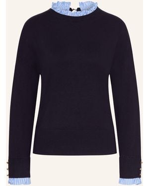 Phase Eight Pullover JENNA mit abnehmbarem Kragen und Rüschen - Blau
