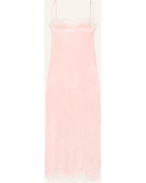 ARKET Satinkleid mit Spitze - Pink