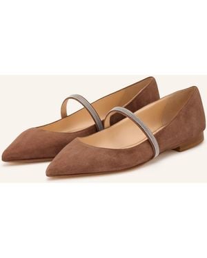 PROSPERINE® Mary-Jane-Ballerinas mit Schmuckperlen - Natur
