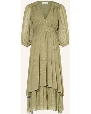 Ba&sh Kleid MAIA mit Glitzergarn und Rüschen - Grün