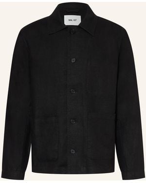 NN07 Overshirt MORGAN aus Leinen - Schwarz