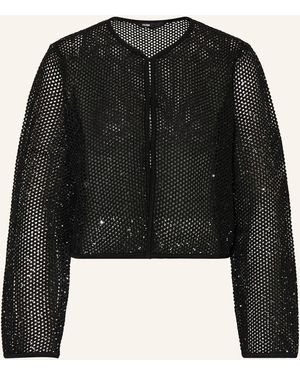 Maje Strickjacke mit Glitzergarn und Pailletten - Schwarz