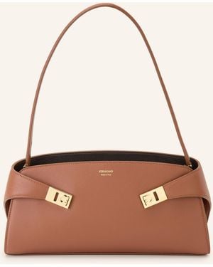 Ferragamo Schultertasche HUG EAST WEST - Natur