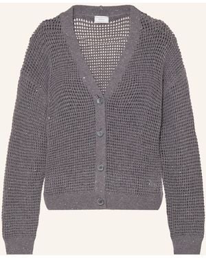 Peserico Strickjacke mit Pailletten - Grau