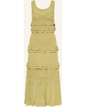 Sandro Spitzenkleid mit Volants - Gelb
