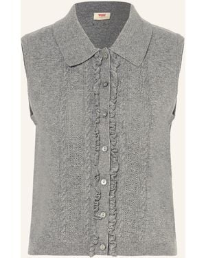 Levi's Strickweste mit Rüschen - Grau