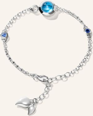 Tamara Comolli Armband BRACELET BOUTON MINI CHAIN 'OCEAN' - SMALL/MEDIUM 18K Weißgold - Natur